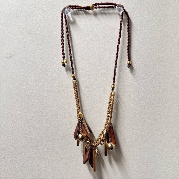 J. Crew Adjustable 17’ Necklace Chain Link Rope Cha Cha Dangle Jingle 5460 W - Picture 10 of 12